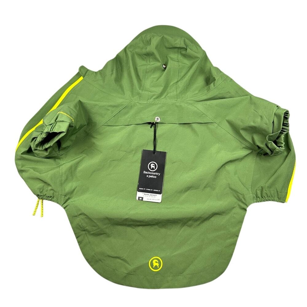 Backcountry x Petco Dog Rain Jacket Green Waterproof Hooded Medium